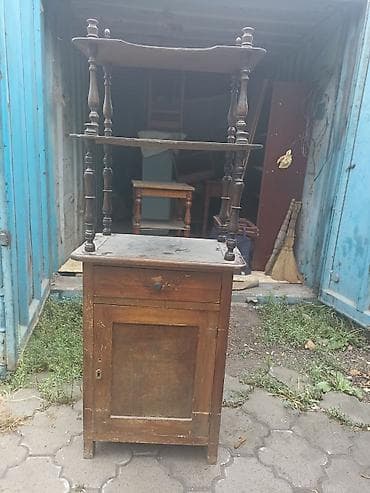 Деревянная тумба с надставкой-этажеркой - Комплект: нижняя тумба +