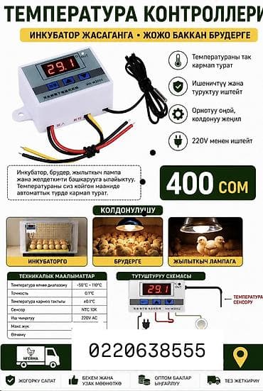 инкубатор кант: Цифровой терморегулятор XH-W3002 с выносным датчиком NTC10K — 1