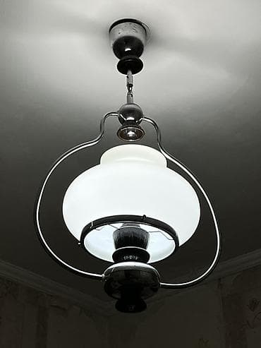 Потолочная подвесная люстра в ретро/винтажном стиле. Цвет серебро