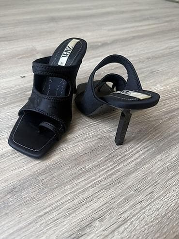 Жеке буюмдар: Женские мюли ZARA - Цвет: чёрный - Размер: 37 (указан на стельке) - — 1