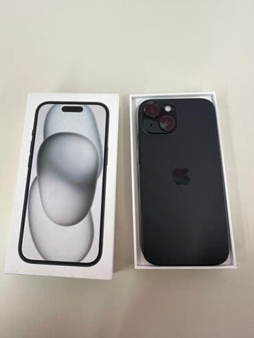 IPhone 15, Б/у, 128 ГБ, Black Titanium, Зарядное устройство, Кабель, Коробка, 78 %