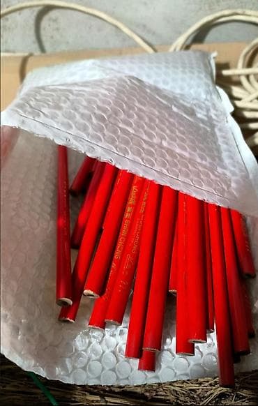 Красные карандаши для разметки (плотницкие/строительные) 100шт + 10 в