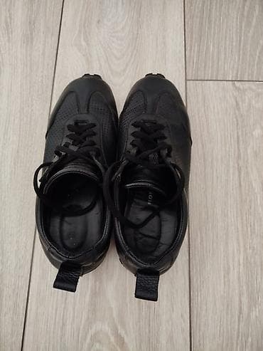 nike react: Женские кожаные кеды(кэжуал/спортивный стиль) - Цвет: черный, матовая — 7