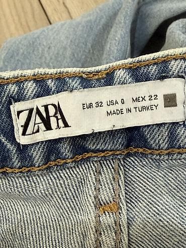 разрез: Джинсы, Прямые, Zara, Высокая талия, С разрезом, XS — 6
