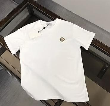 кофта топ: Футболка Moncler, базовая модель с коротким рукавом и круглым вырезом — 2