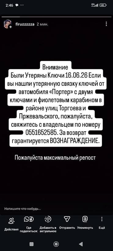 даром обувь: Объявление: Потеряна связка ключей - Дата потери: 16.06.26 - Предмет — 1