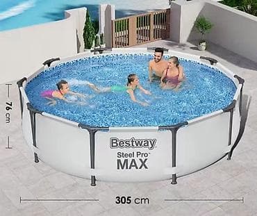 строим бассейн: Каркасный бассейн Bestway Steel Pro MAX - Тип: круглый каркасный — 1