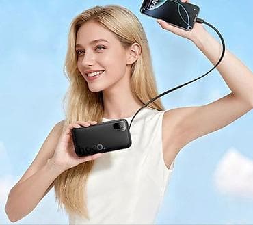 зарядка сяоми: Power Bank HOCO Q51 Key PD20W с телескопическим кабелем, 10000 мА·ч — 4
