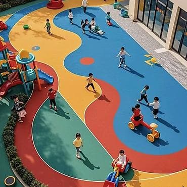 Покрытие для детских и спортивных площадок из EPDM-гранул -