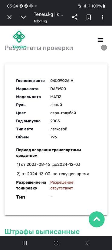 bbs 15: Daewoo Matiz: 2005 г., 0.8 л, Автомат, Бензин, Хэтчбэк — 6