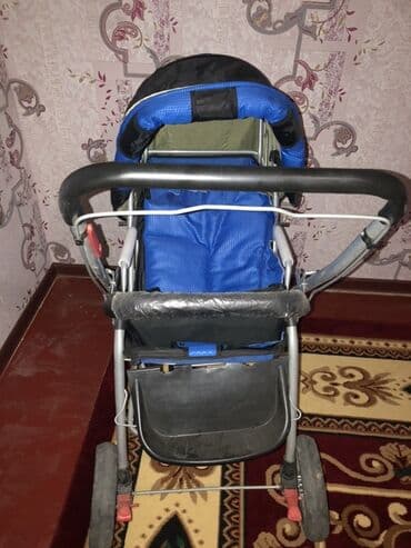 прогулочные коляски для зимы: Коляска, цвет - Голубой, Б/у — 2