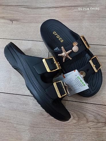 Личные вещи: Босоножки, 40, Crocs, Новый, цвет - Черный, Самовывоз — 2