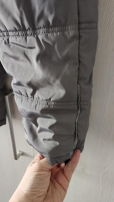 плащевка: Детский утеплённый полукомбинезон для зимы/межсезонья. - Цвет: серый — 2