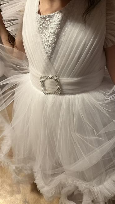 Платья: Детское платье, цвет - Белый, Б/у — 2