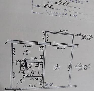 квартира ищу бишкек: 1 комната, 35 м², 105 серия, 2 этаж — 6