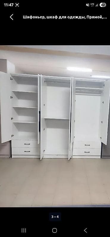 Шкафтар: Шифоньерлер, кийидер үчүн шкафтар, Жаңы, Түз, ЛДСП — 4
