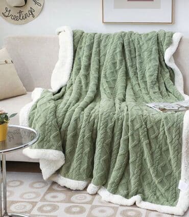 Плед, Китай, Новый, Шерсть, Все сезоны, Двусторонний, Плюшевый