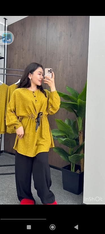 этно косы: Туника-женская с поясом-утяжкой и принтом - Свободный силуэт, длина — 2