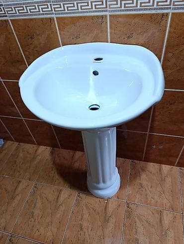 ракы: Ванна үчүн раковина, Өзгөчөлүктөрү: Жылтырак, Сүйрү формасы, Материалы: Керамика, Өлчөмү: 50 x 40 см — 5