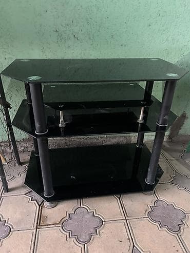 lcd tv: Тумба и подставка для телевизора, Напольная, Стекло, цвет - Черный — 2