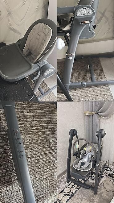 радионяню fisher price: Стульчик для кормления, Другой бренд, Металл, Трансформер, цвет - Серый — 1