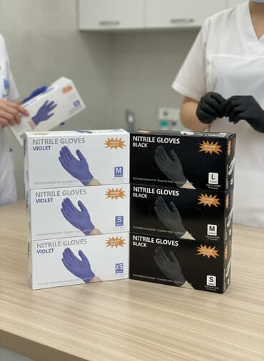 Медицинские перчатки!!!!нитрил/винил чистый нитрил