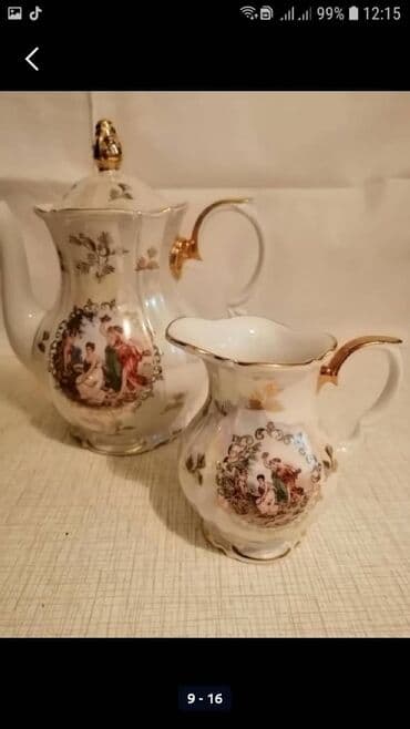 столовый сервиз мадонна: "мадонна " кофейный фарфоровый сервиз перламутр. Сервантное — 9