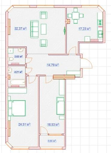 сниму 3х комнатную квартиру: 3 комнаты, Собственник, Без подселения, С мебелью полностью — 14