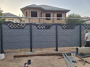 железный шифер для забора: Железобетонная заборная плита, Длина: 2 м, Высота: Другая высота, Толщина: 40 мм, Новый — 3