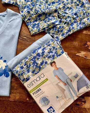 белая ночная сорочка: Домашний костюм, Штаны, Кофта, Вискоза, Германия, Лето — 3