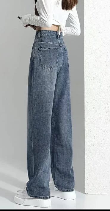 джинсы зимние: Джинсы, Прямые, Китай, Средняя талия, Вареные, С утеплителем, XS — 3