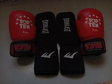 Спорт и хобби: Набор для бокса/кикбоксинга: - Боксерские перчатки Top Ten, вес 8 oz — 4