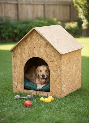 товары для собак: Продаю будку для собаки Прочная и тёплая будка, сделана из OSB-плит — 1