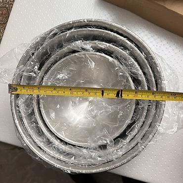 Идиш-аяк: Набор металлических мисок/тазов для кухни, 4 штуки Большой 25см — 7