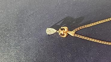 Жеке буюмдар: Подвеска с натуральным брилиантом СССР формы «груша» (капля) один — 5