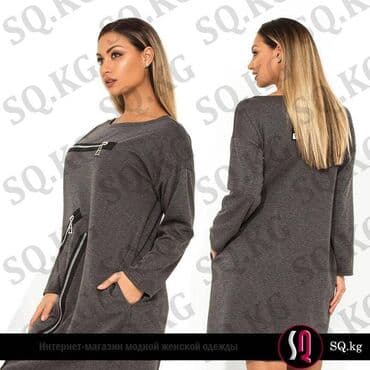 трикотажное платье большого размера ве: Повседневное платье, Осень-весна, Короткая модель, Трикотаж, Оверсайз, 4XL — 4