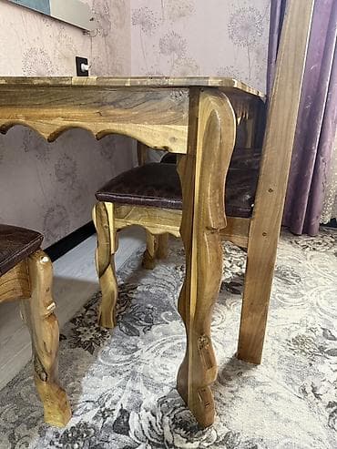 кухонная мебель талас: Кухонный стол и стул, цвет - Коричневый — 3