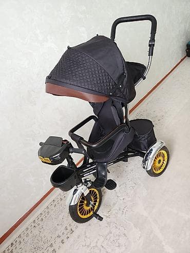 Велосипеддер: Детский трехколесный велосипед-коляска с родительской ручкой. - — 1