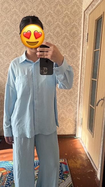 Личные вещи: Брючный костюм, Прямые, Рубашка, Made in KG, Лето — 4