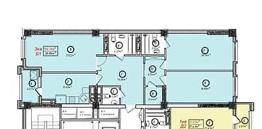 3 комнаты, 104 м², Элитка, 13 этаж, Готовая ПСО (под самоотделку)