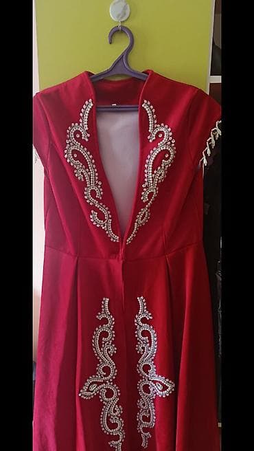 вечерня платья: Вечернее платье, Длинная модель, С рукавами, Стразы, XL — 1