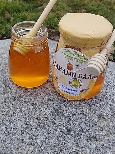 Азык-түлүктөр: Натуральный горный мёд «Атамдын балы» - 100% пчелиный мёд густой — 6