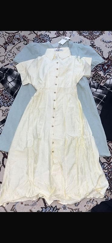 Повседневное платье, Лето, Хлопок, Платье-рубашка, M