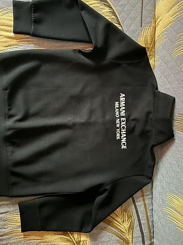 мужские худи: Толстовка Armani Exchange - Цвет: чёрный - Модель: без капюшона, с — 2