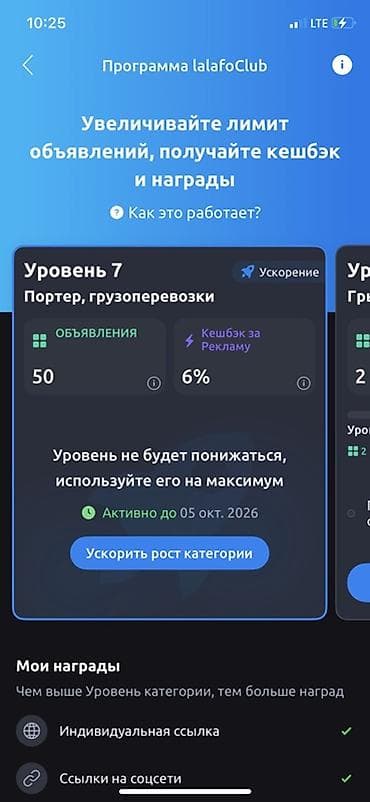 производство торговых павильонов: Программа lalafoClub — уровень 7 для категории «Портер — 1