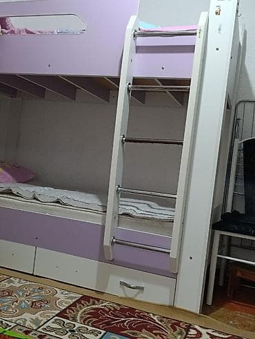 Детская мебель: Двухъярусная детская кровать, ЛДСП, цвет - Белый — 2