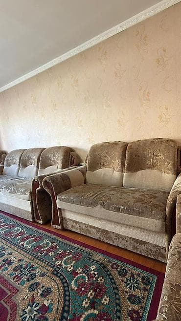 диван мягкая мебель: Комплект мягкой мебели, цвет - Коричневый — 1