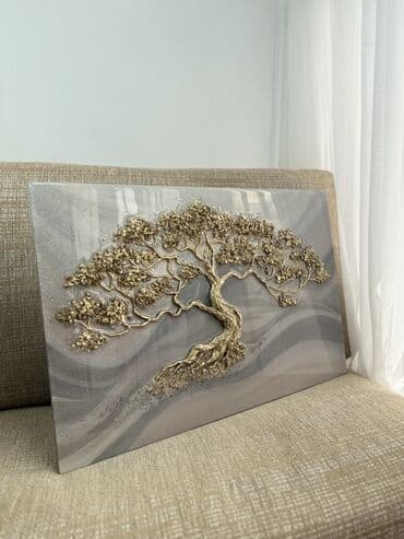 Картины из эпоксидной смолы и натуральных полудрагоценных камней и