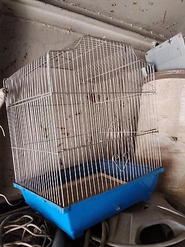 Үй жаныбарлары: Клетка для птиц с поддоном - Материал: металлическая решётка с — 2