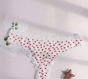 Атайын кийим: Женские трусики-стринги - Кружевная модель с широкой эластичной — 3